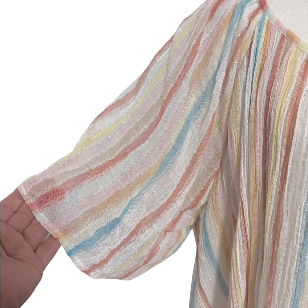 Mes Demoiselles Paris s/s striped cotton gauze blouse. Size 36 (XL). EUC - Picture 3 of 10